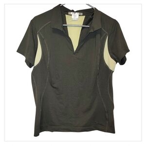 4/25 Nike Women’s Golf Shirt Medium Green Short Sleeve Zip Polo Athletic